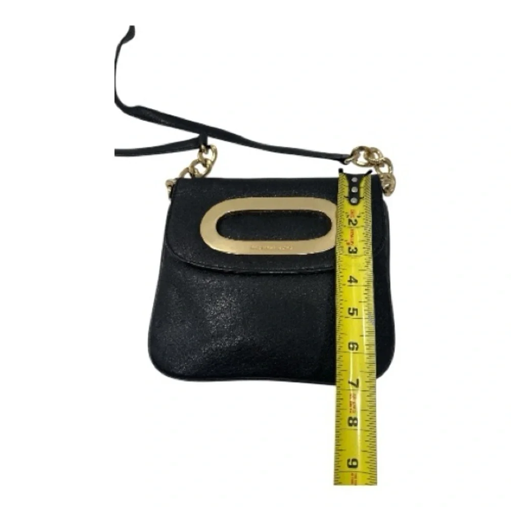 Michael Kors Berkley TopHandle Leather CrossBody Bag Purse Black